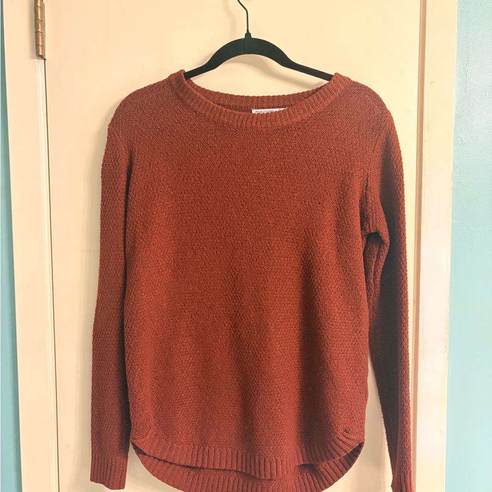 Pink Clover Rust Orange Crewneck Sweater